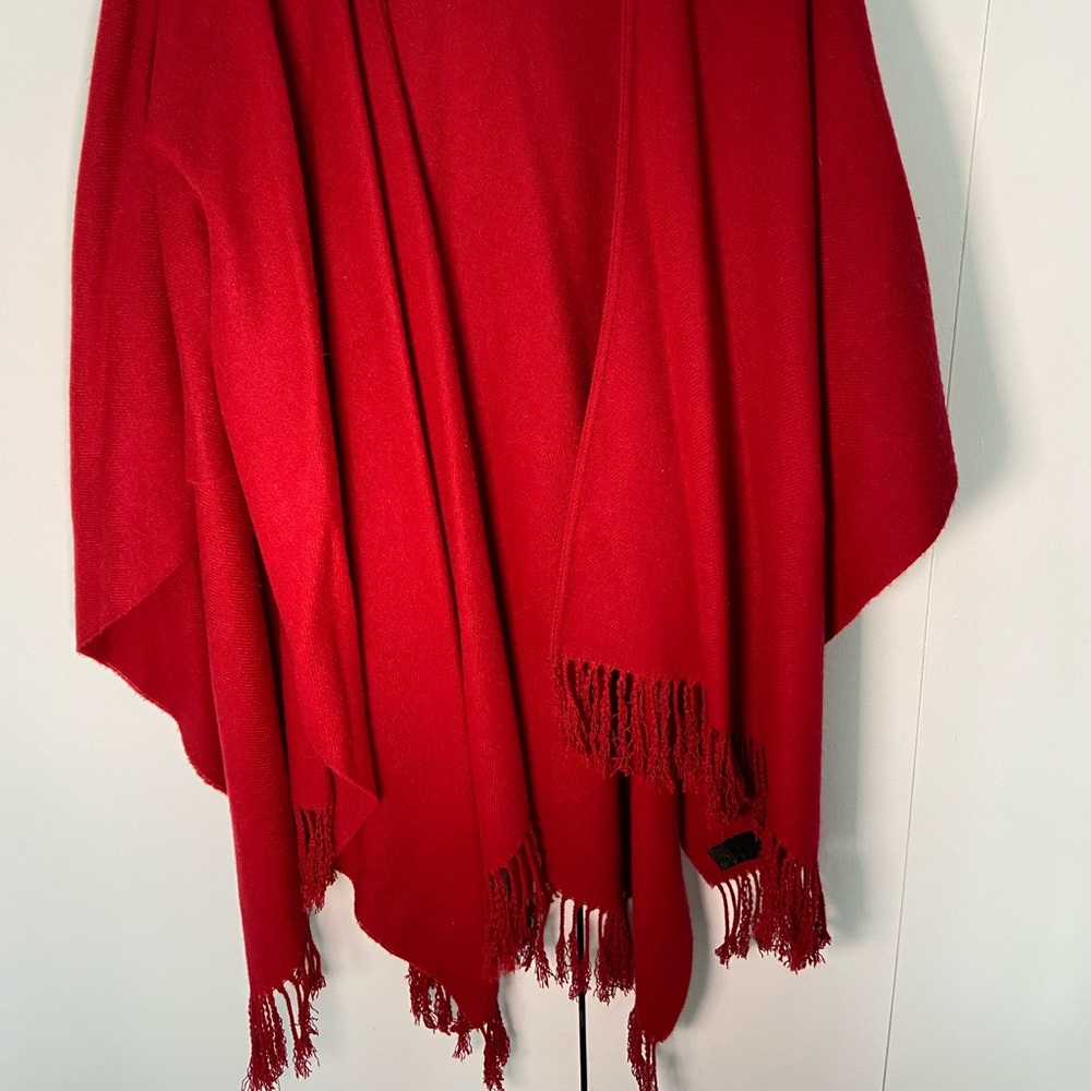 Vintage Soft Red Puncho made in France